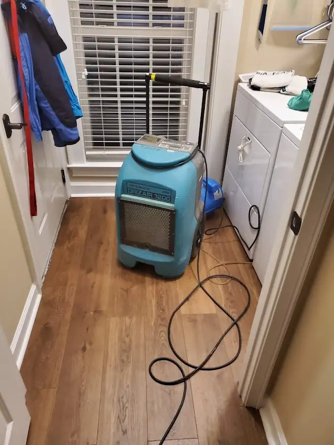 Commercial dehumidifier deployed for Flood Damage Cleanup in Roselle Park